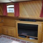 Wide Beam Barge - Large digital TV with speakers and satelite dish