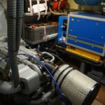 Wide Beam Barge - View into the engine bay