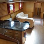 Wide Beam Barge - View into the main cabin
