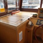 Wide Beam Barge - Wheelhouse storage locker and chart table
