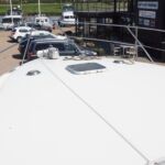 Fairline Sedan 36 - Forward deck with stainless steel pulpit and ventilation caps