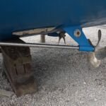 Fairline Sedan 36 - May 2021. Hull antifouled and the stern gear cleaned up